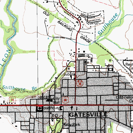 Topographic Map of Bethlehem Church, TX