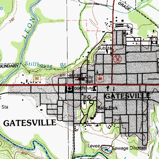 Topographic Map of Coryell County Museum, TX