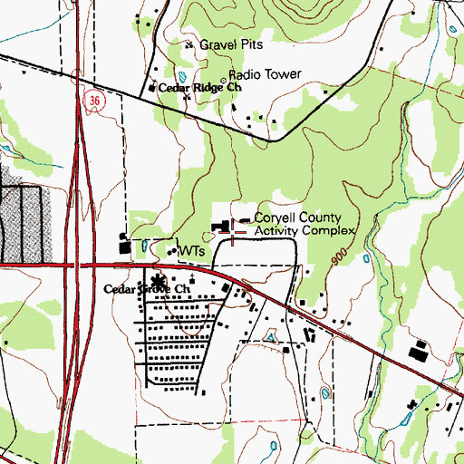 Topographic Map of Coryell County Activity Complex, TX