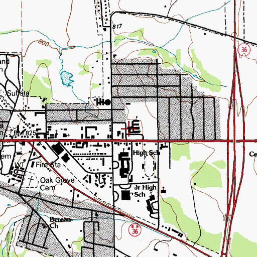 Topographic Map of Gatesville Elementary School, TX
