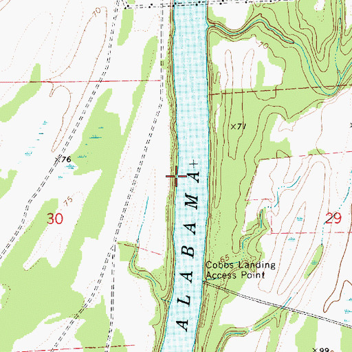 Topographic Map of Midway Landing (historical), AL