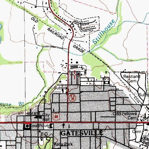 Topographic Map of Sweet Home Church, TX