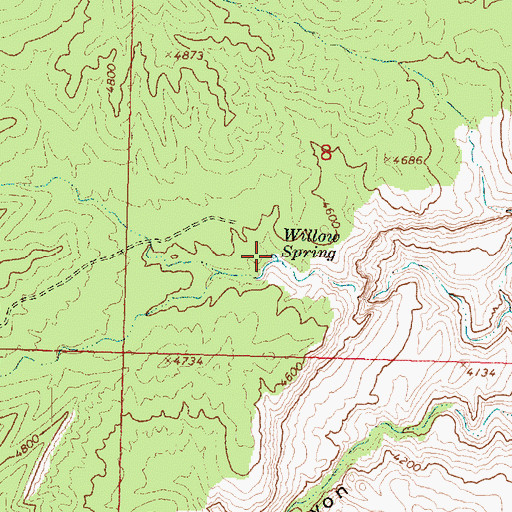 Topographic Map of Willow Spring, AZ