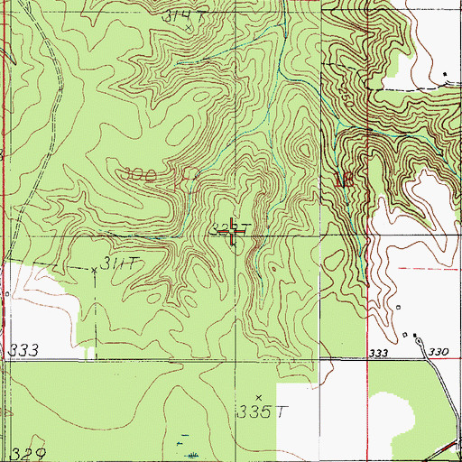 Topographic Map of Mill Post Office (historical), AL