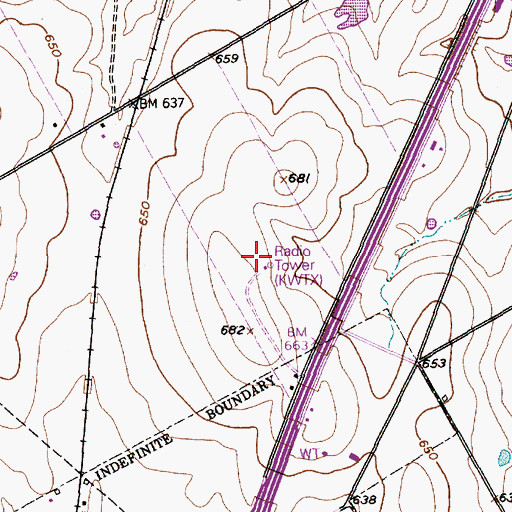 Topographic Map of KWTX Radio Tower (Lorena), TX