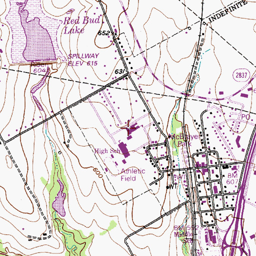 Topographic Map of Lorena High School, TX