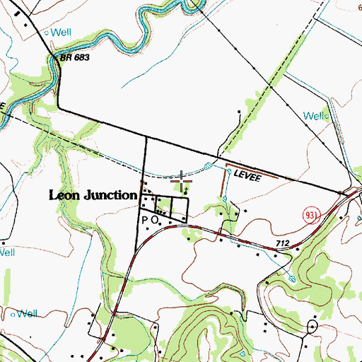 Topographic Map of Leon Junction Community Church, TX