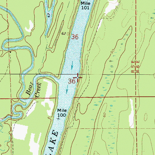 Topographic Map of Montgomery Bar, AL