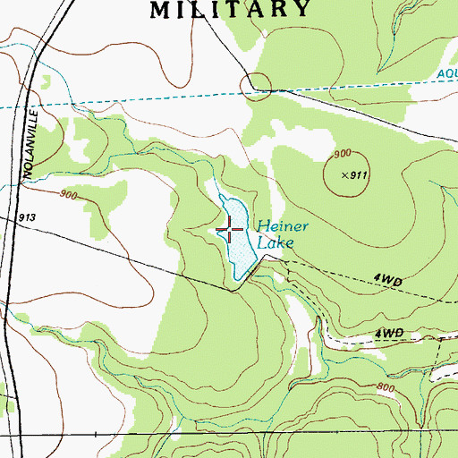 Topographic Map of Heiner Lake, TX