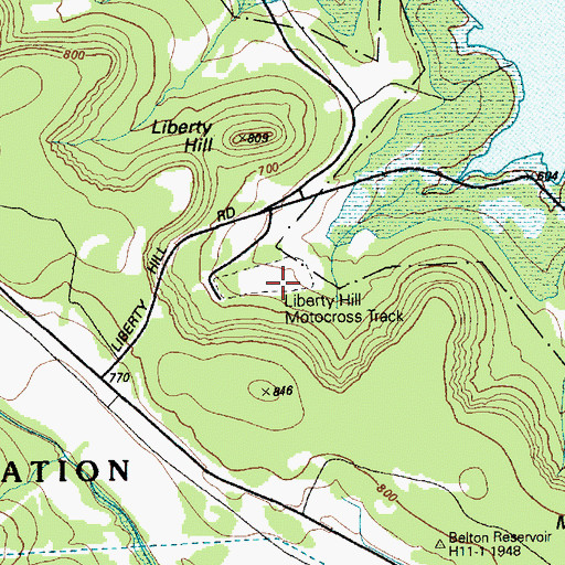 Topographic Map of Liberty Hill Motocross Track, TX