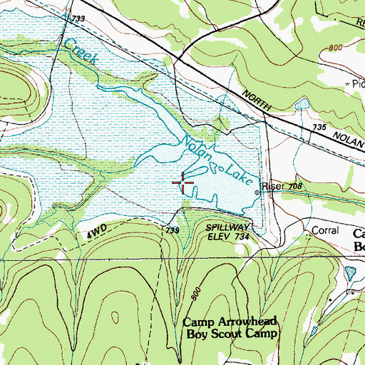 Topographic Map of Nolan Lake, TX