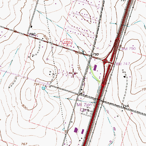 Topographic Map of Grace Baptist Church, TX