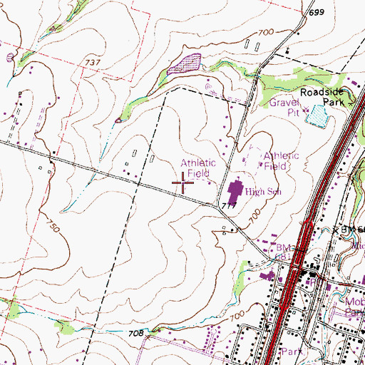 Topographic Map of Troy First Assembly of God Church, TX