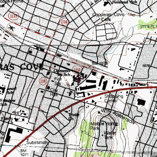 Topographic Map of Clements Intermediate School, TX