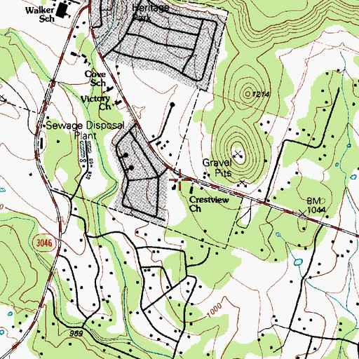 Topographic Map of Crestview Christian Church, TX