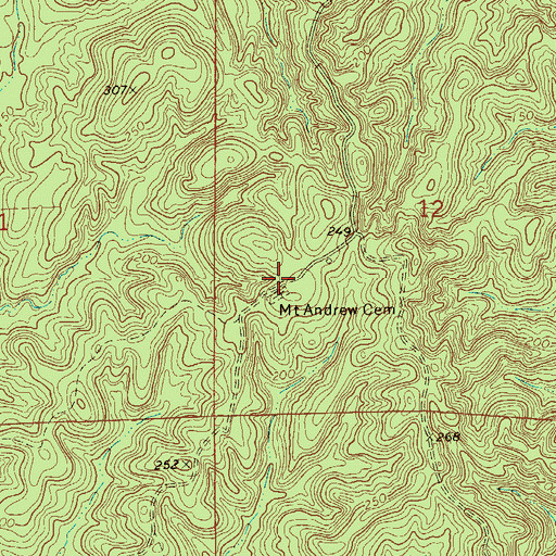 Topographic Map of Mount Andrew Church (historical), AL