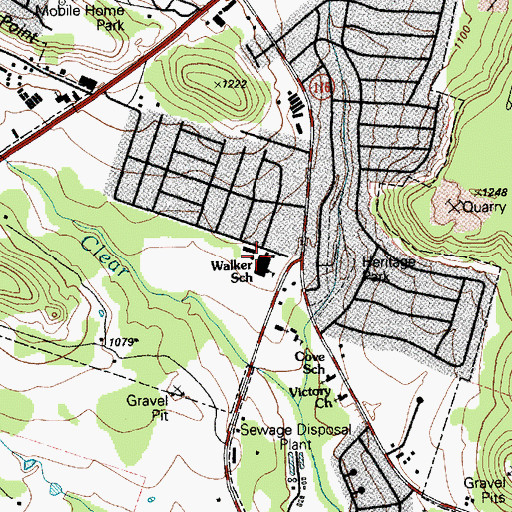 Topographic Map of Martin Walker Elementary School, TX