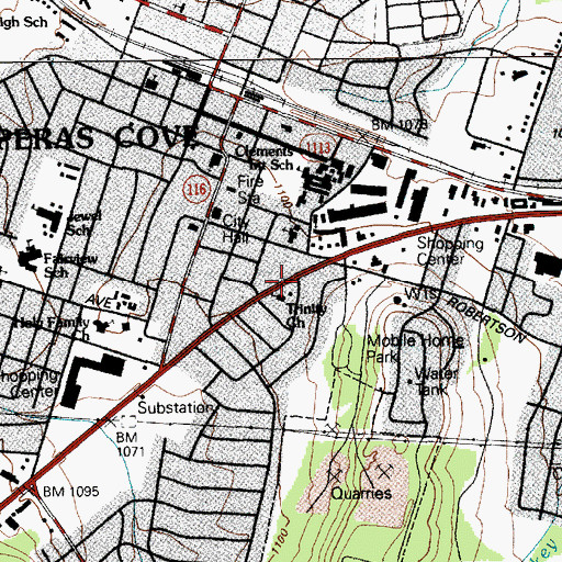 Topographic Map of Trinity Lutheran Church, TX