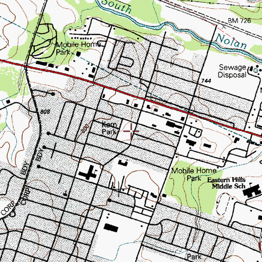 Topographic Map of Kern Park, TX