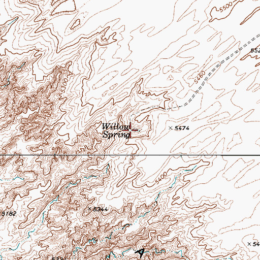 Topographic Map of Willow Spring, AZ