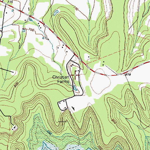 Topographic Map of Christian Farms, TX
