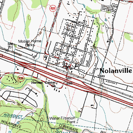Topographic Map of Church of Christ, TX
