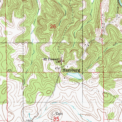 Topographic Map of Mount Pleasant Baptist Church, AL