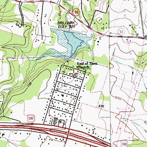 Topographic Map of End of Time Church of God, TX