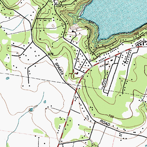 Topographic Map of First Baptist Church, TX