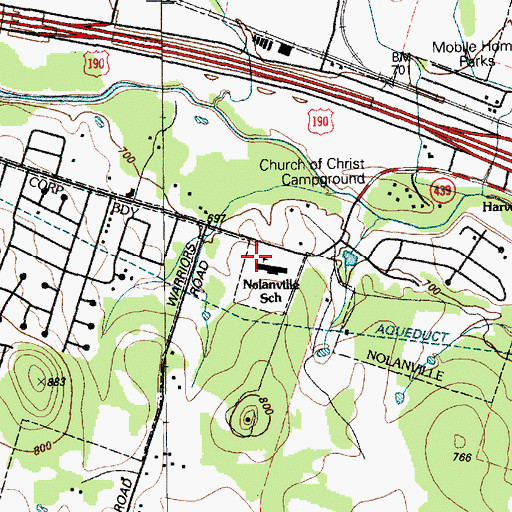 Topographic Map of Nolanville Elementary School, TX