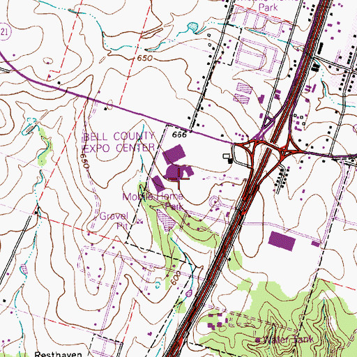 Topographic Map of Bell County Expo Center, TX