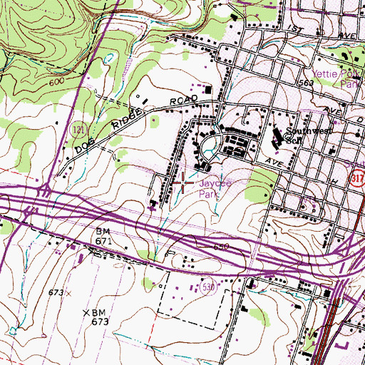 Topographic Map of Belton Jaycee Park, TX