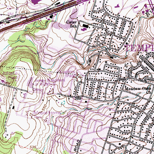 Topographic Map of Kiwanis Park, TX
