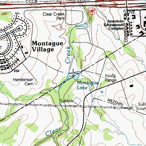 Topographic Map of Montague Lake, TX