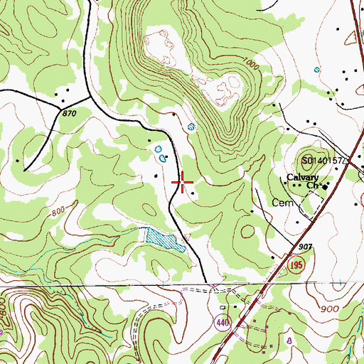 Topographic Map of Mountain View Estates, TX