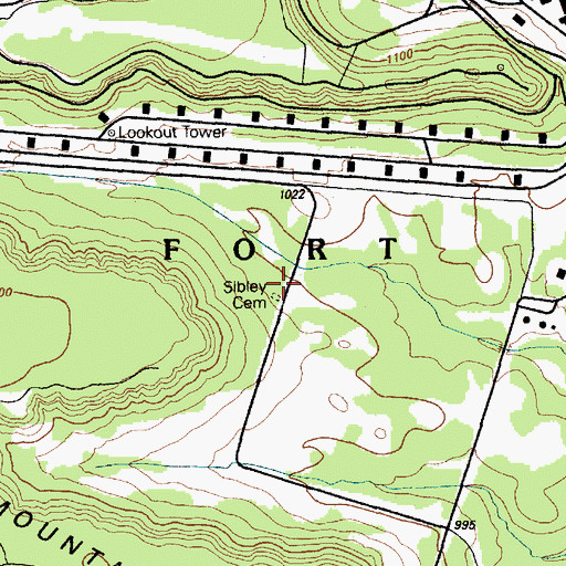 Topographic Map of Sibley Cemetery, TX