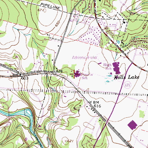 Topographic Map of Sparta Elementary School, TX