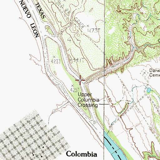 Topographic Map of Santo Tomas Creek, TX