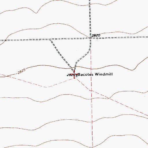 Topographic Map of Bacotes Windmill, TX