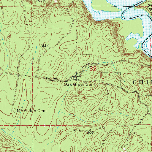 Topographic Map of Oak Grove Church, AL