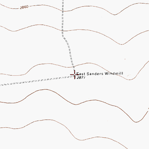Topographic Map of East Sanders Windmill, TX