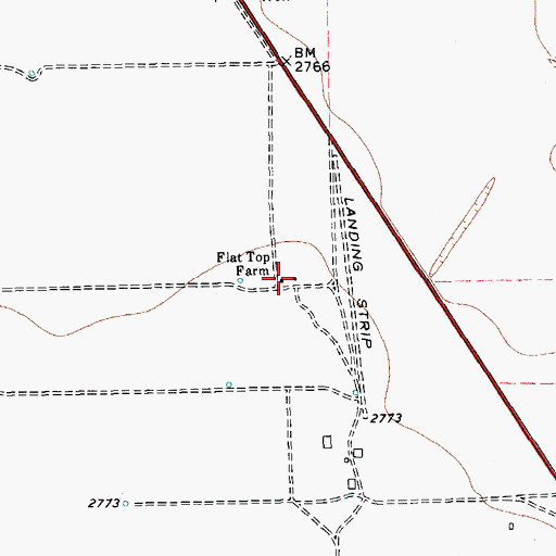 Topographic Map of Flat Top Farm, TX