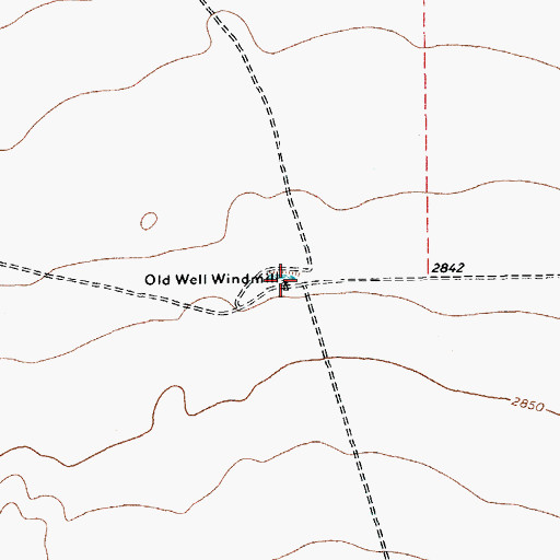 Topographic Map of Old Well Windmill, TX