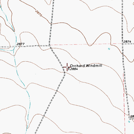 Topographic Map of Orchard Windmill, TX