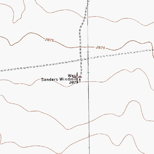 Topographic Map of West Sanders Windmill, TX