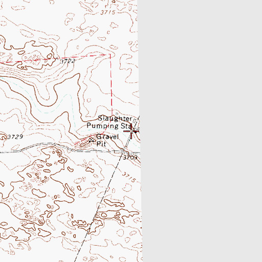 Topographic Map of Slaughter Pumping Station, TX
