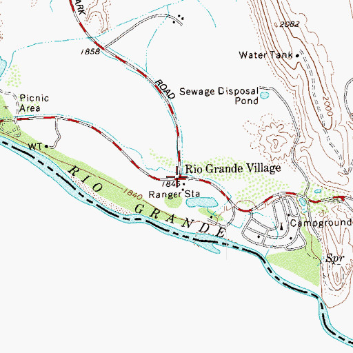 Topographic Map of Rio Grande Village, TX