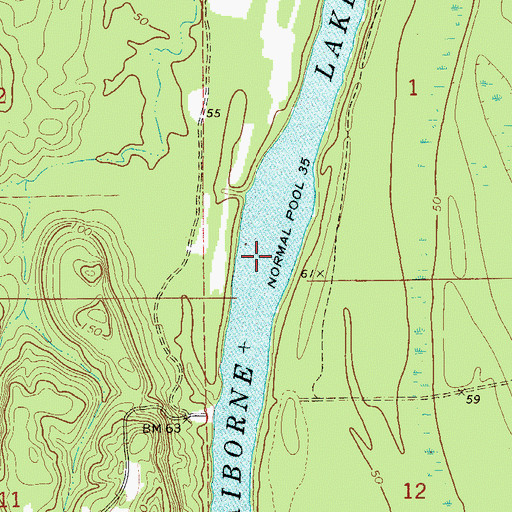 Topographic Map of Ohio Island (historical), AL