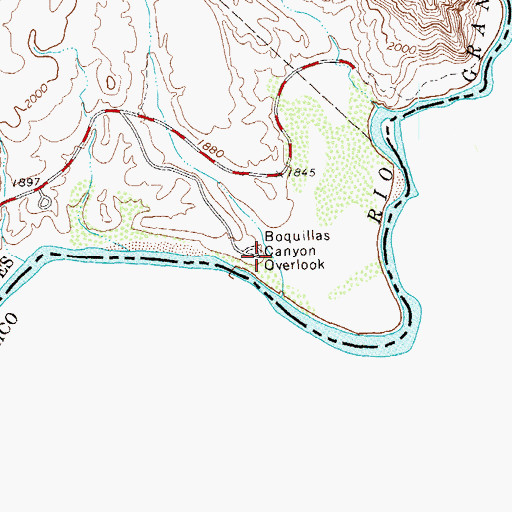 Topographic Map of Boquillas Canyon Overlook, TX