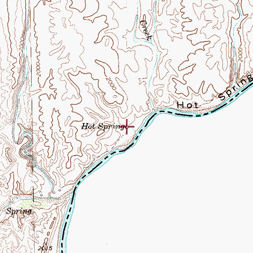Topographic Map of Hot Springs, TX
